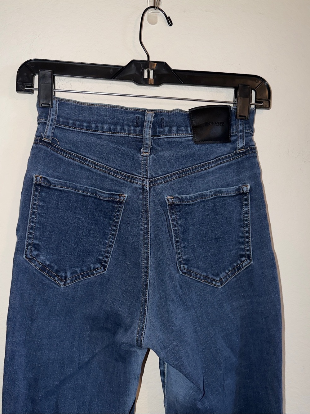 Express Dark Blue High-Rise Straight Leg Jeans - Picture 3 of 5